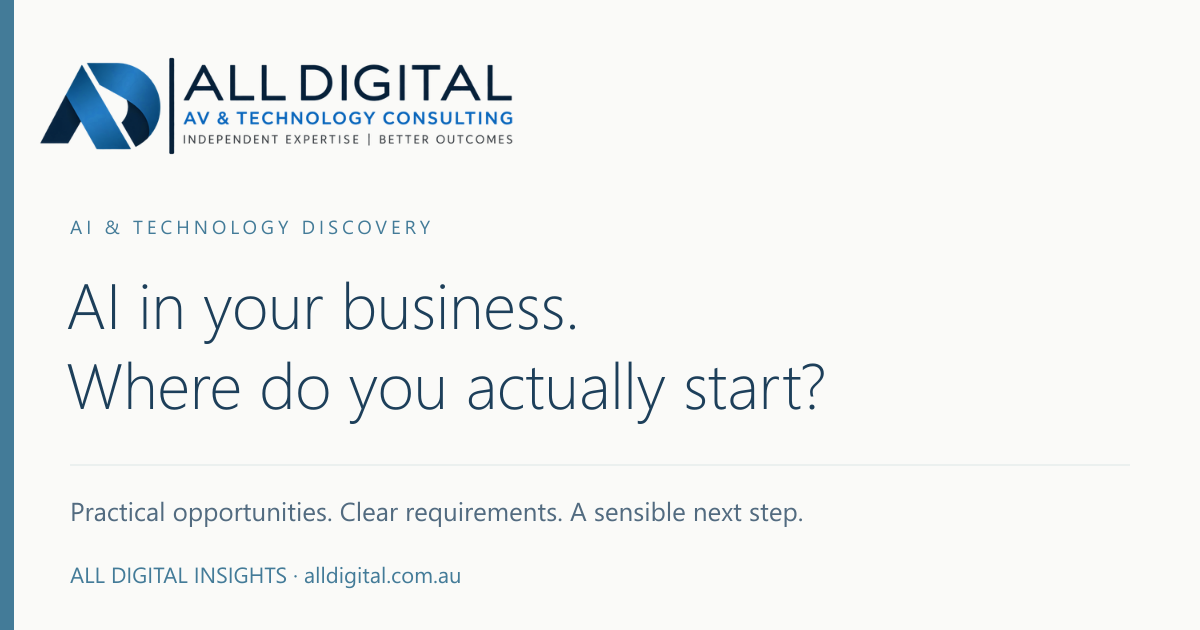 All Digital: AI in your business — where do you actually start?